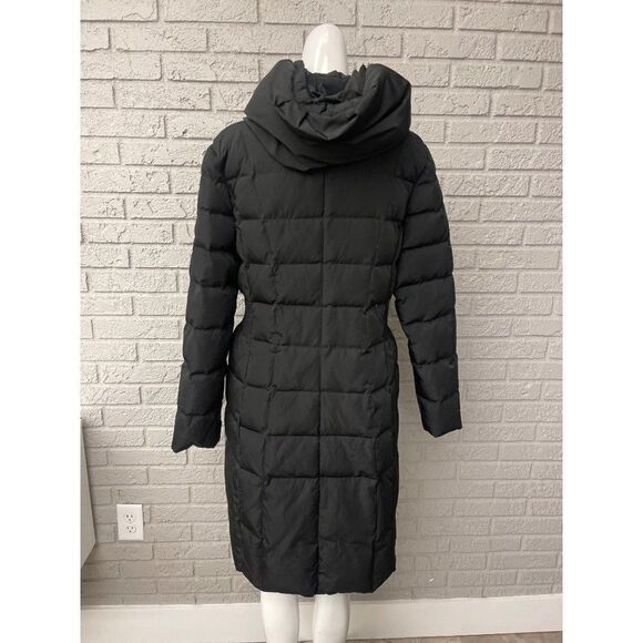 Cole Haan Signature Women Black Down Hooded Puffer Coat Size L - Picture 4 of 15
